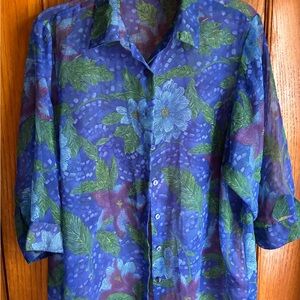 Floral Sheer Button-Up Shirt